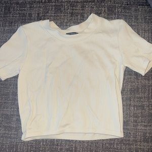 Ripped material Port tight shirt from zara off white a little cream colour